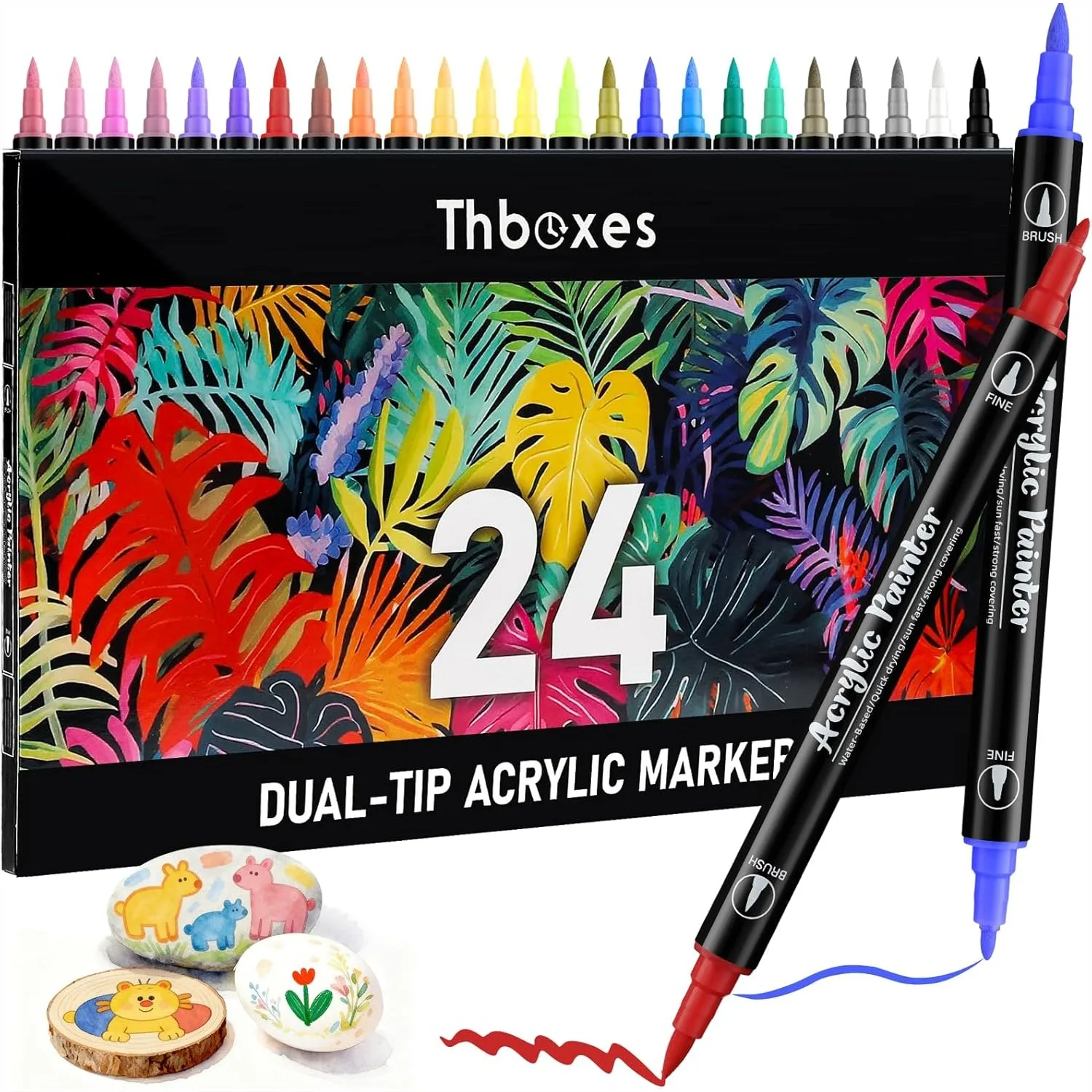 24 Colors Acrylic Paint Markers Dual Tip Fine And Brush Tip For Rock Painting Fabric Wood Glass Canvas Art Supplies
24 Colors Acrylic Paint Markers Dual Tip Fine And Brush Tip For Rock Painting Fabric Wood Glass Canvas Art Supplies