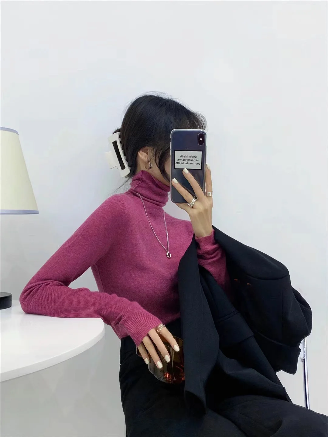 Women's Long Sleeve High Collar Knitted Base Shirt Autumn Winter Slim Fit Sweater Korean Style Commute Pure Color
Women's Long Sleeve High Collar Knitted Base Shirt Autumn Winter Slim Fit Sweater Korean Style Commute Pure Color