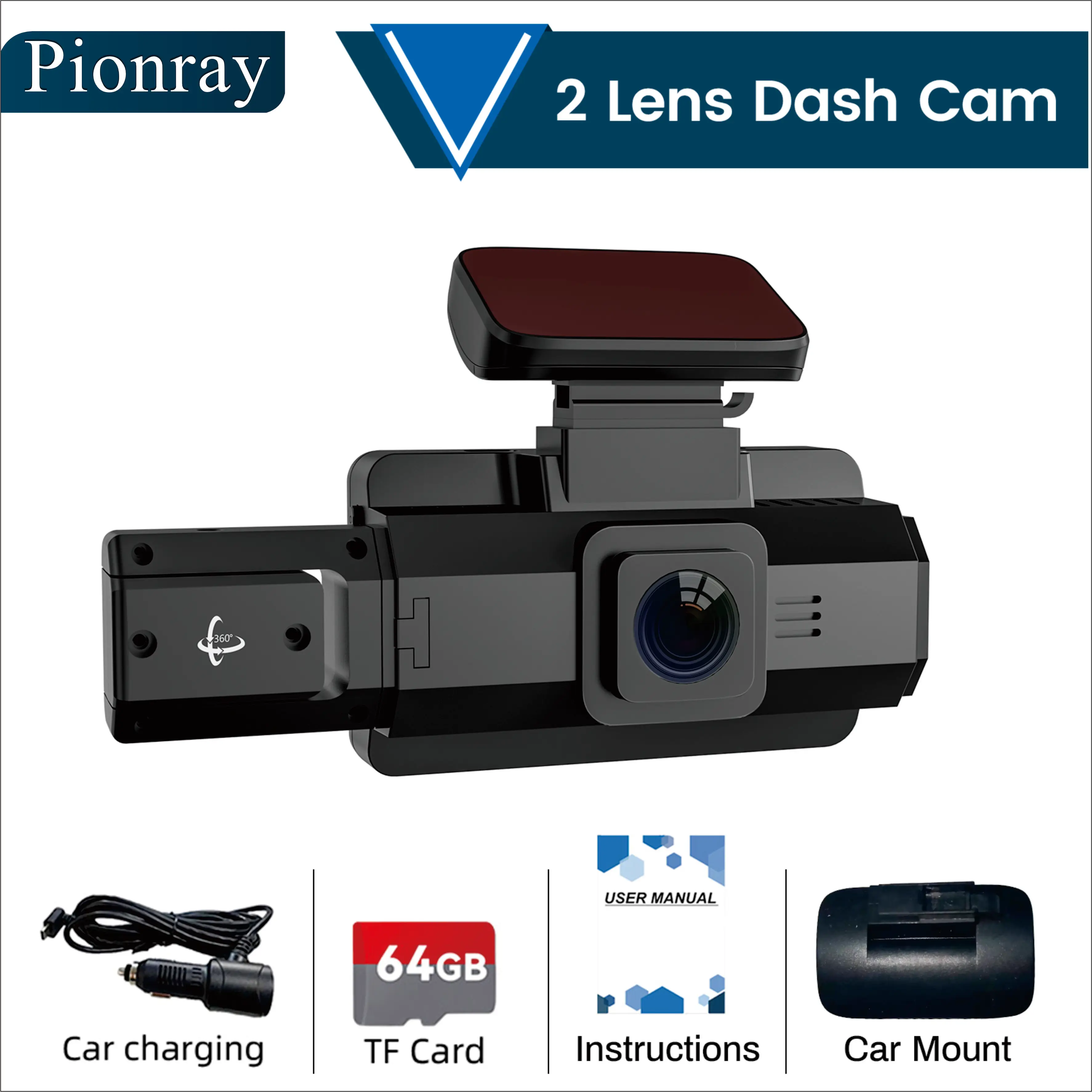 "2 Lens 1080P Dash Cam, Car Camera w/ G-Sensor, Night Vision, Android Auto, CarPlay, Backup Recorder"
"2 Lens 1080P Dash Cam, Car Camera w/ G-Sensor, Night Vision, Android Auto, CarPlay, Backup Recorder"