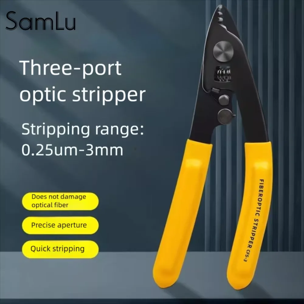 CFS-3 Three-port Fiber Optical Stripper Pliers Wire Strippers for FTTH Tools Optic Stripping Plier Tool
CFS-3 Three-port Fiber Optical Stripper Pliers Wire Strippers for FTTH Tools Optic Stripping Plier Tool