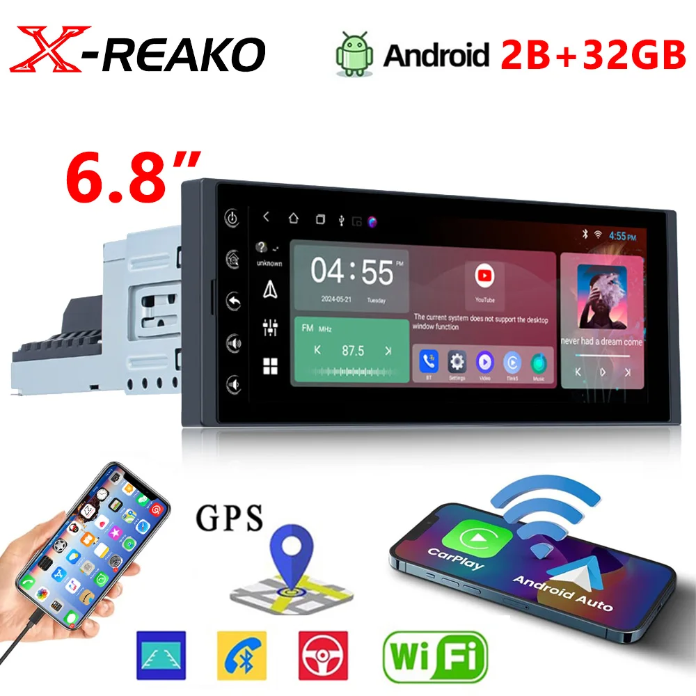 Car Radio 6.8 Inch Carplay Android Auto 1 Din Multimedia Player HD Touch Screen FM AUX Input Bluetooth MirrorLink Universal
Car Radio 6.8 Inch Carplay Android Auto 1 Din Multimedia Player HD Touch Screen FM AUX Input Bluetooth MirrorLink Universal