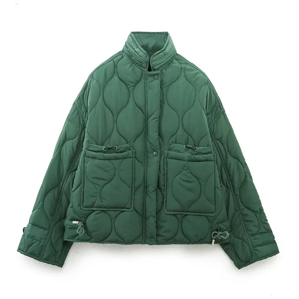 TRAF2024 Autumn/Winter New Women's Stand up Collar Quilted Casual Cotton Robe Loose Lightweight Cotton Jacket Short Coat
TRAF2024 Autumn/Winter New Women's Stand up Collar Quilted Casual Cotton Robe Loose Lightweight Cotton Jacket Short Coat