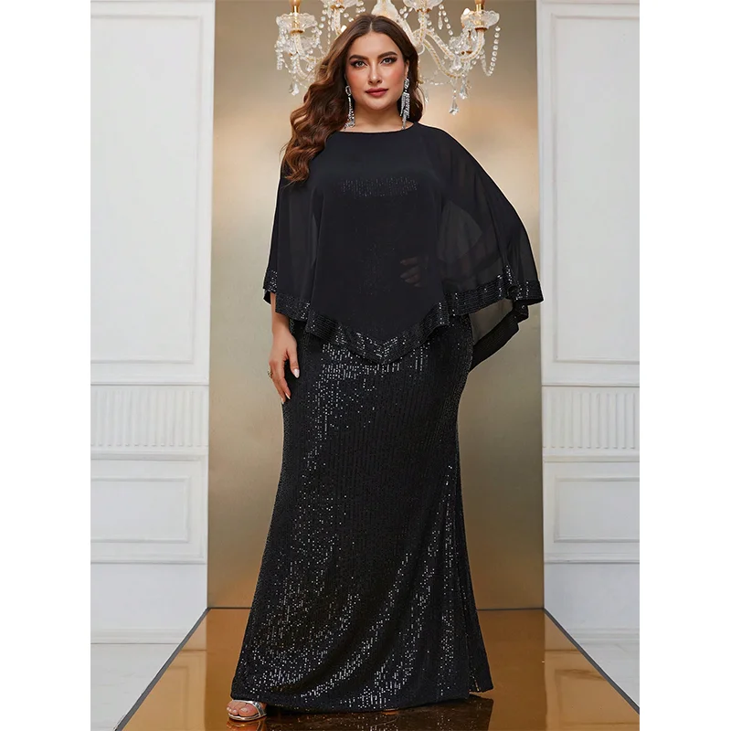 Plus Size Round Neck Shawl Multi Sequin Long Loose Evening Dress Big Size Ladies Sequin Luxury Maxi Purple Evening Dress
Plus Size Round Neck Shawl Multi Sequin Long Loose Evening Dress Big Size Ladies Sequin Luxury Maxi Purple Evening Dress