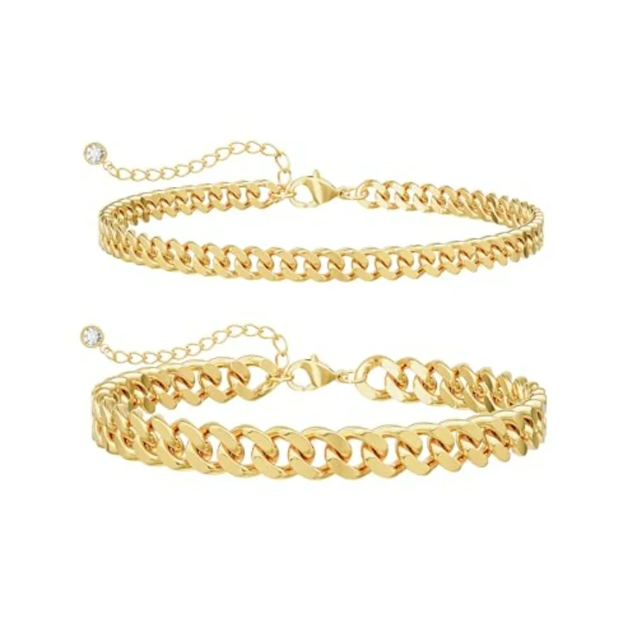 Gold Ankle Bracelets for Women - Waterproof 14K Gold Plated Dainty Cuban Link Chain Anklets, Adjustable Non-Tarnish Layered Ank
Gold Ankle Bracelets for Women - Waterproof 14K Gold Plated Dainty Cuban Link Chain Anklets, Adjustable Non-Tarnish Layered Ank