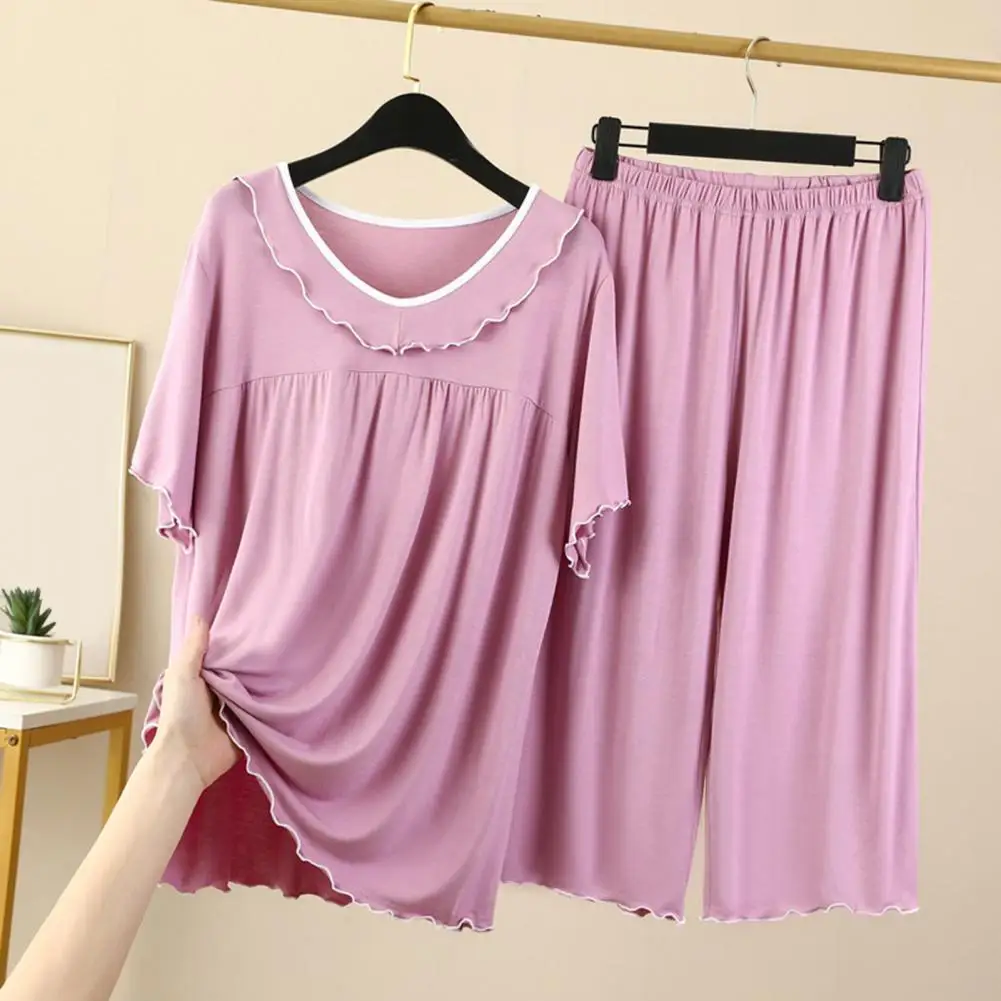 Women Pajama Set Stylish Women's Pajama Sets with Short Sleeve Tops Wide Leg Pants for Summer Loungewear Sleepwear for Women
Women Pajama Set Stylish Women's Pajama Sets with Short Sleeve Tops Wide Leg Pants for Summer Loungewear Sleepwear for Women
