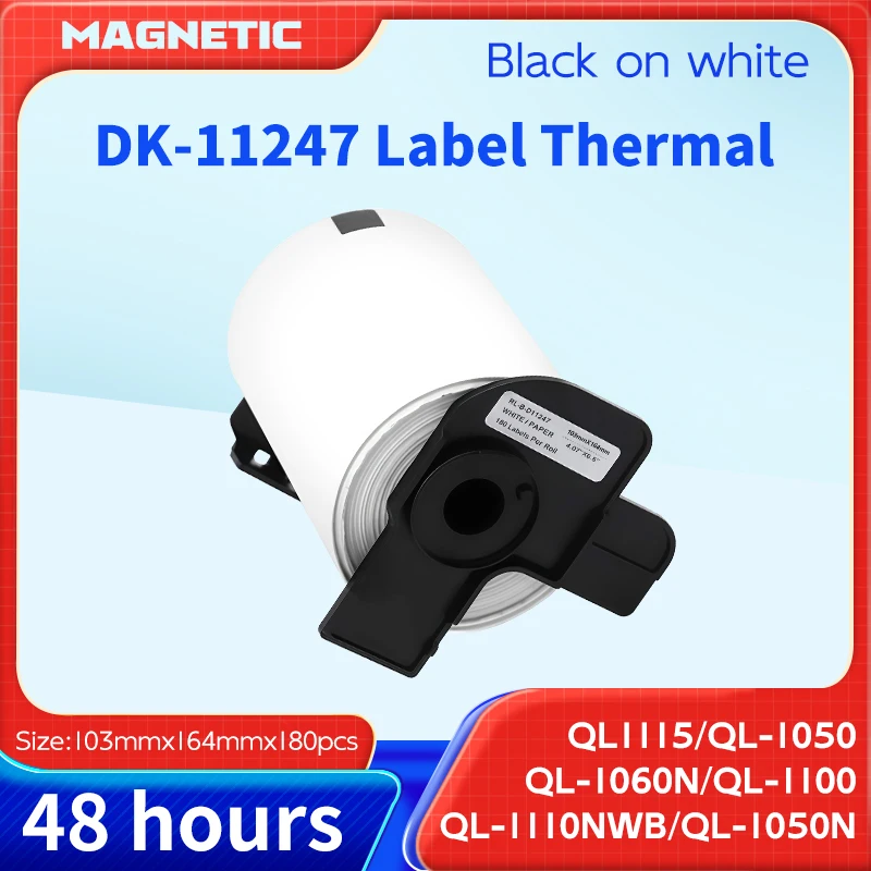 Универсальная этикетка DK-11247 103 мм * 164 мм, 1/2/3 рулона, 180 шт./рулон, все поставляется с пластиковым держателем для принтера Brother QL-1100/QL-1110NWB
Универсальная этикетка DK-11247 103 мм * 164 мм, 1/2/3 рулона, 180 шт./рулон, все поставляется с пластиковым держателем для принтера Brother QL-1100/QL-1110NWB