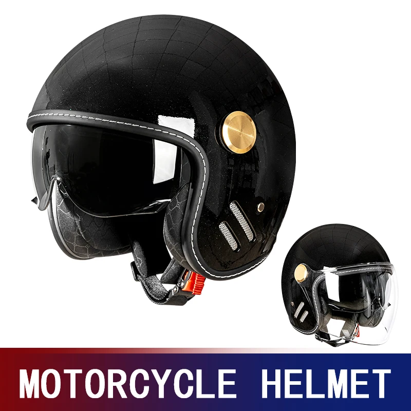New bright black sunshade American retro three-quarter helmet motorcycle helmet cruise pedal motorcycle cool safety helmet half
New bright black sunshade American retro three-quarter helmet motorcycle helmet cruise pedal motorcycle cool safety helmet half