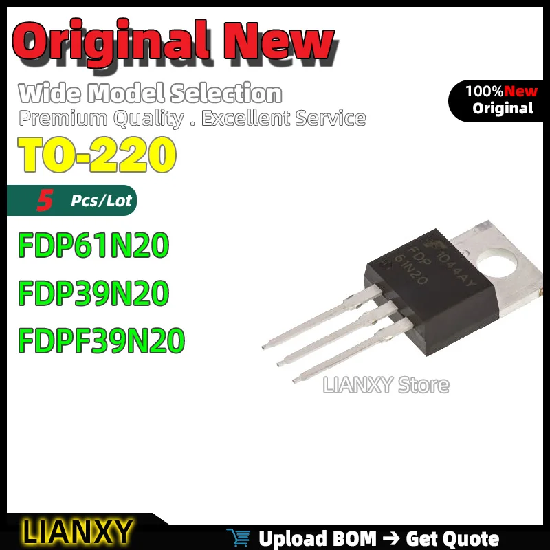 5pcs TO-220 FDP61N20 FDP39N20 FDPF39N20 N-channel MOSFET New Original
5pcs TO-220 FDP61N20 FDP39N20 FDPF39N20 N-channel MOSFET New Original