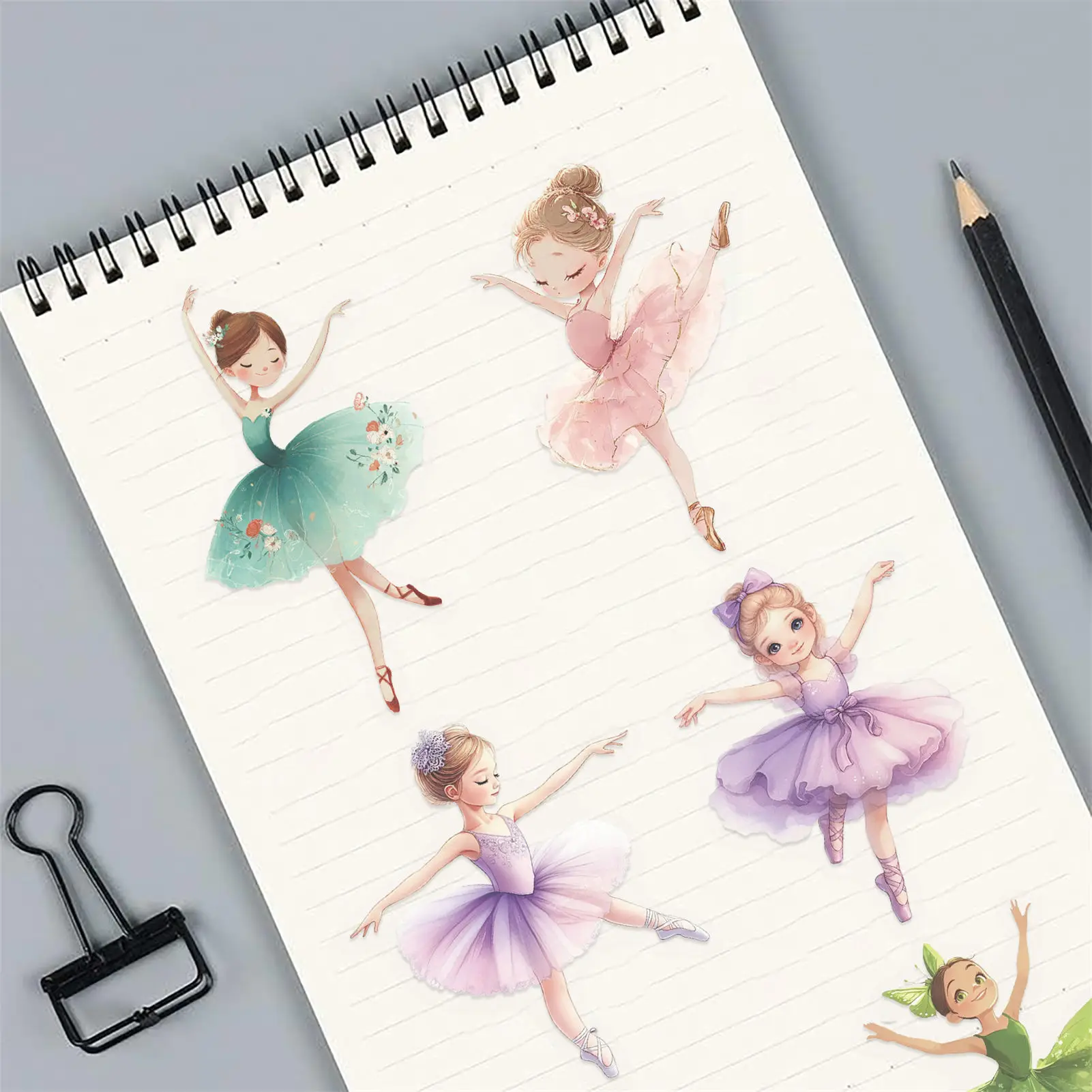50Pcs Waterproof Transparent PET Sticker Sheets with Ballet Girl Patterns for Journal Guitar Decoration
50Pcs Waterproof Transparent PET Sticker Sheets with Ballet Girl Patterns for Journal Guitar Decoration