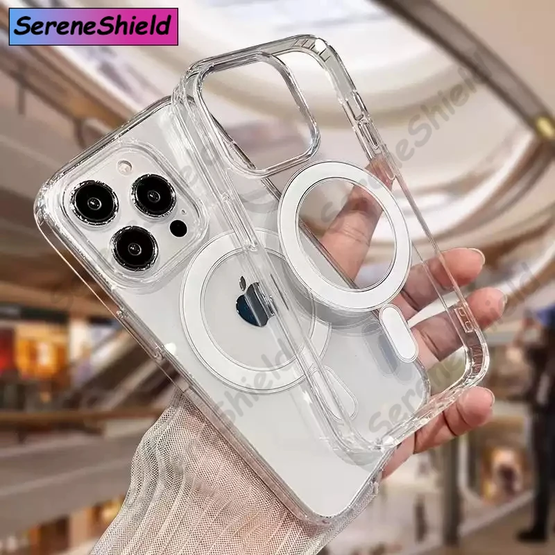 For Magesafe Magnetic Transparent Wireless Charge Case Shelluxe For iPhone 16 15 14 Plus 13 12 Mini 11 Pro Max PC Phone Cover
For Magesafe Magnetic Transparent Wireless Charge Case Shelluxe For iPhone 16 15 14 Plus 13 12 Mini 11 Pro Max PC Phone Cover