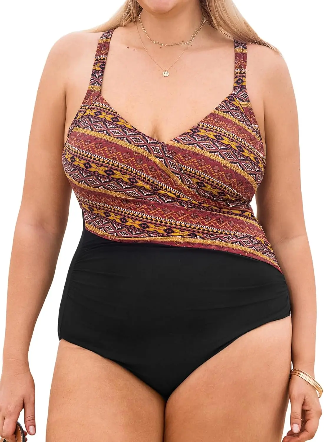 Luxy Trio Plus Size Women's One Piece Swimsuit Surplice V Neck Swimwear Bathing Suit
Luxy Trio Plus Size Women's One Piece Swimsuit Surplice V Neck Swimwear Bathing Suit