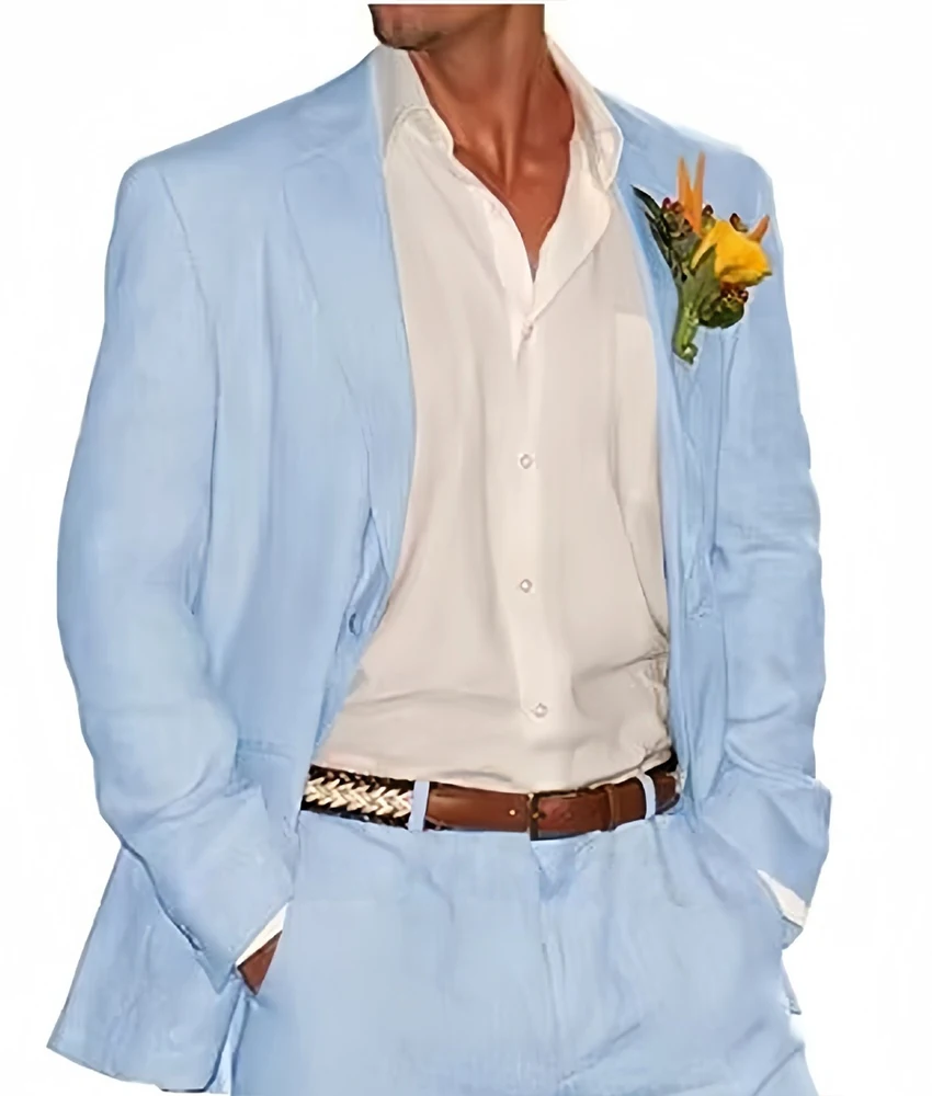 Модный мужской льняной комплект из двух предметов (пиджак + брюки), однотонный повседневный дышащий костюм для вечеринки, свадьбы, формальный офисный пиджак для выпускного вечера
Модный мужской льняной комплект из двух предметов (пиджак + брюки), однотонный повседневный дышащий костюм для вечеринки, свадьбы, формальный офисный пиджак для выпускного вечера