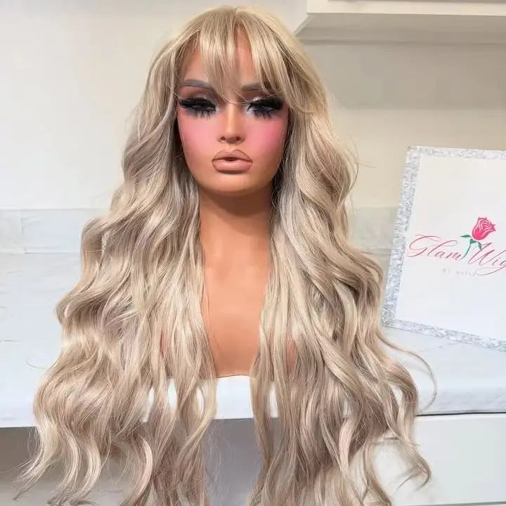 Light Blonde 26Inch Long Natural Systhetic Hair Lace Front Wigs for Women Glueless Fringe Body Wave High Quality Synthetic Wigs
Light Blonde 26Inch Long Natural Systhetic Hair Lace Front Wigs for Women Glueless Fringe Body Wave High Quality Synthetic Wigs