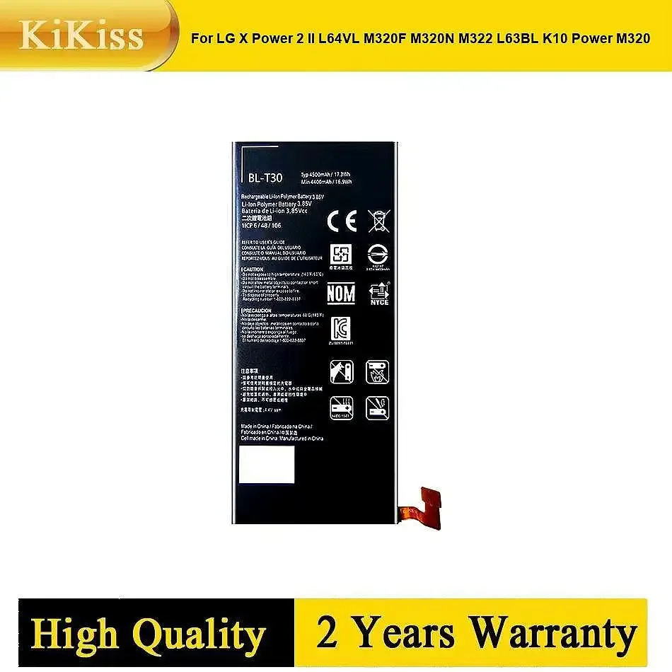 Литий-ионный аккумулятор BL-T30 для LG X Power 2 II L64VL M320F M320N M322 L63BL K10 Power M320 M320DSN M320TV MLV7N
Литий-ионный аккумулятор BL-T30 для LG X Power 2 II L64VL M320F M320N M322 L63BL K10 Power M320 M320DSN M320TV MLV7N