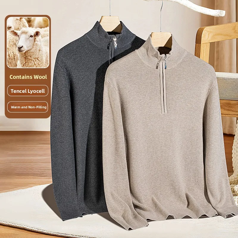 Warm Wool Zipper Collar Knitted Sweater Base Layer irt Autumn Winter f High Ne Breathable Comfortable Men's Basic Sle
Warm Wool Zipper Collar Knitted Sweater Base Layer irt Autumn Winter f High Ne Breathable Comfortable Men's Basic Sle