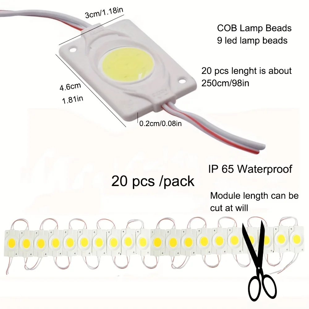 20 Commercial Light Source Luminous Letter Lights 12V Low-Voltage Light Boxes for Advertising Signs, Wall Designs, and Luminous Shaping. Ultra-Thin High-Gloss Translucent Cob Chip Modules for Commercial Sign Lighting and Cabinet Lighting
20 Commercial Light Source Luminous Letter Lights 12V Low-Voltage Light Boxes for Advertising Signs, Wall Designs, and Luminous Shaping. Ultra-Thin High-Gloss Translucent Cob Chip Modules for Commercial Sign Lighting and Cabinet Lighting