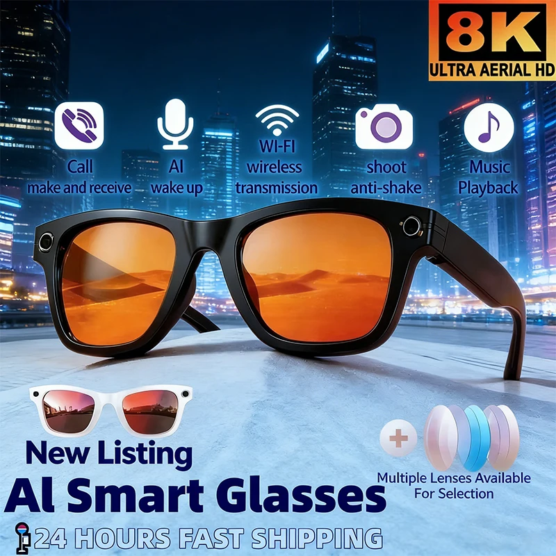 Новые умные очки с ИИ: HD фото- и видеозапись, перевод, голосовой помощник, Bluetooth-звонки, музыка, многофункциональные смарт-очки 2026
Новые умные очки с ИИ: HD фото- и видеозапись, перевод, голосовой помощник, Bluetooth-звонки, музыка, многофункциональные смарт-очки 2026