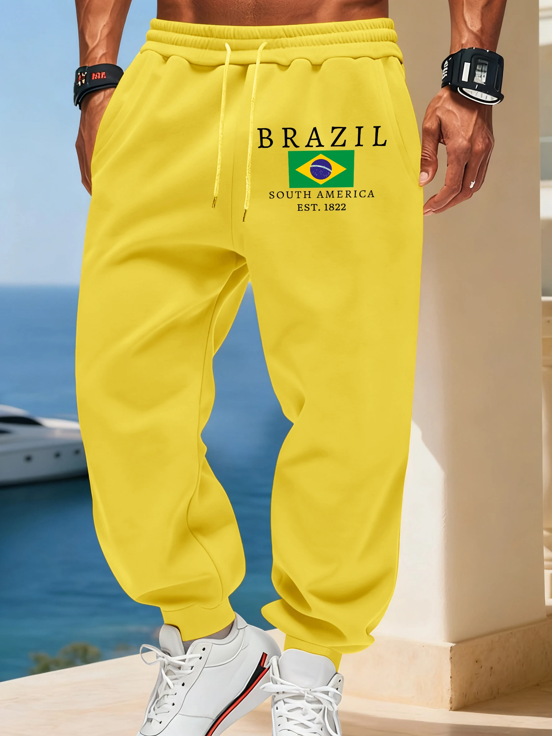 Brazil Ordem E Progresso Print Pants Male Elastic Waist Autumn Britches Jogging 11 Colors Sweatpants Fashion Versatile Trousers
Brazil Ordem E Progresso Print Pants Male Elastic Waist Autumn Britches Jogging 11 Colors Sweatpants Fashion Versatile Trousers
