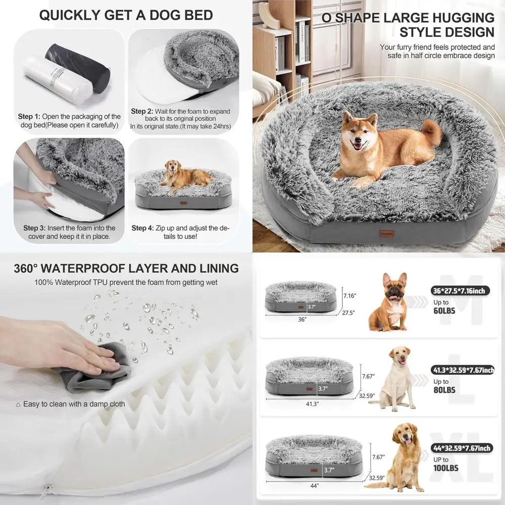 Утолщенная ортопедическая лежанка для крупных собак - Поддерживающий диван-лежанка с пеной Egg-Crate, съемным плюшевым чехлом, водонепроницаемой подкладкой, полукруглая
Утолщенная ортопедическая лежанка для крупных собак - Поддерживающий диван-лежанка с пеной Egg-Crate, съемным плюшевым чехлом, водонепроницаемой подкладкой, полукруглая