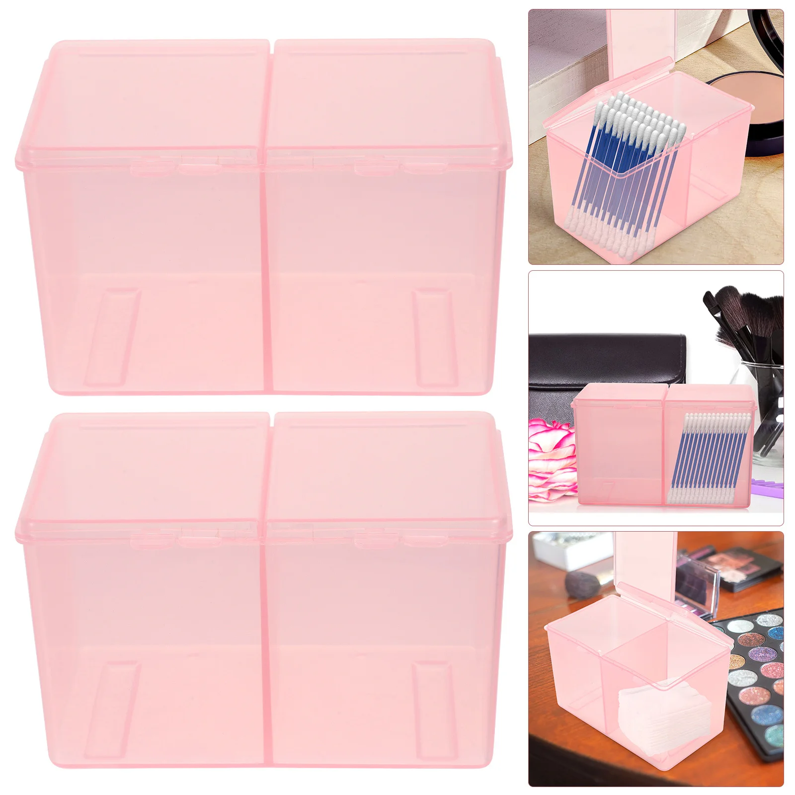 2Pcs Makeup Cotton Storage Box Transparent Plastic Storage Case for Home Bedroom Bathroom Multi-Purpose Cosmetics
2Pcs Makeup Cotton Storage Box Transparent Plastic Storage Case for Home Bedroom Bathroom Multi-Purpose Cosmetics