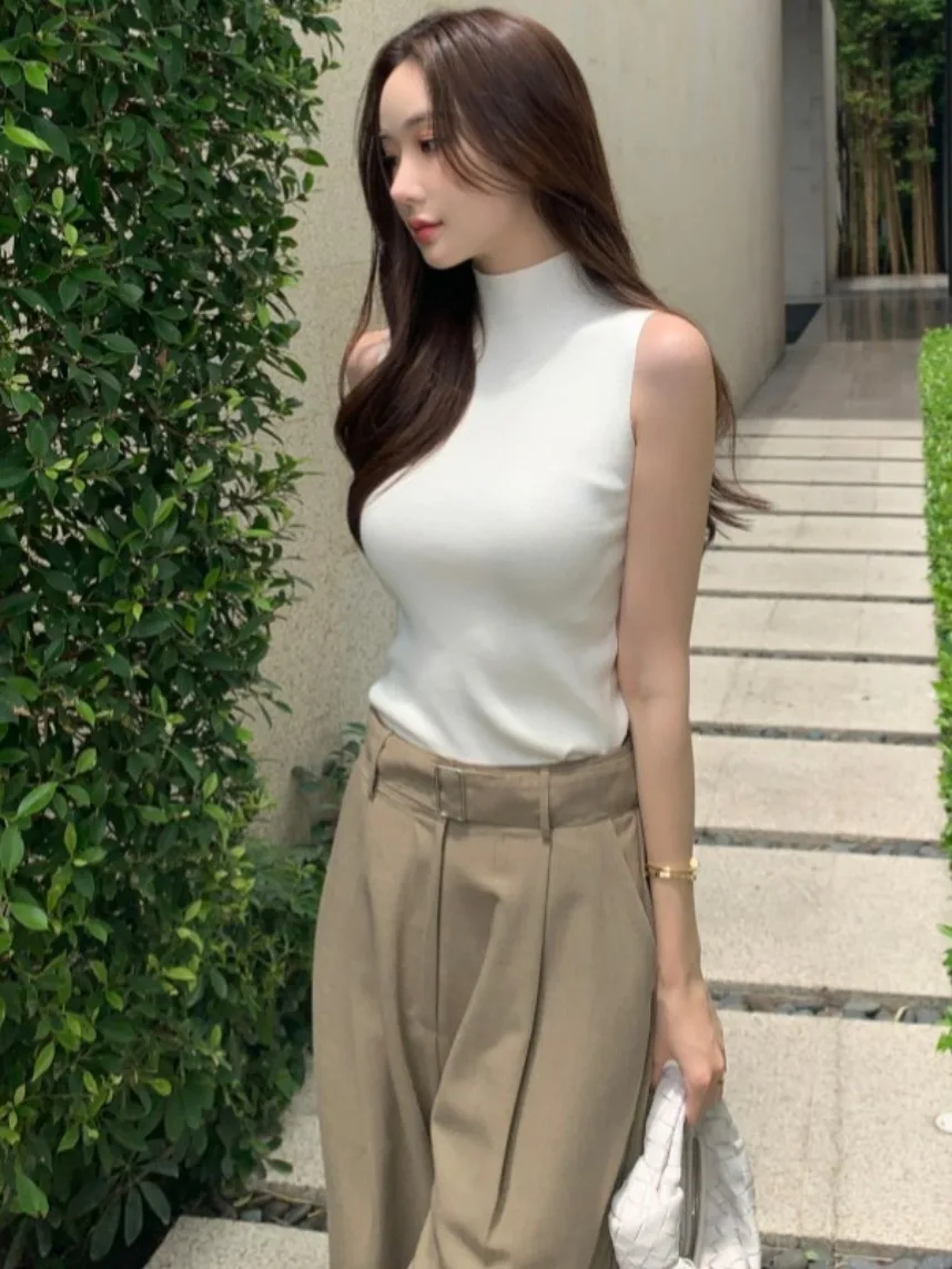 Chic Summer High Ne Slim Fit Color Soft Cozy Svel Knitted Vest Women's Faion Commute Sle Pure Cotton Material
Chic Summer High Ne Slim Fit Color Soft Cozy Svel Knitted Vest Women's Faion Commute Sle Pure Cotton Material