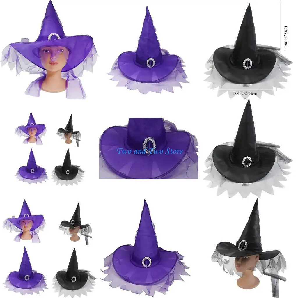 HX6F Modern Halloween Witch Hat with Pleated Veil Women Lady Halloween Party Hat Festival Carnivals Party Cosplay Hat
HX6F Modern Halloween Witch Hat with Pleated Veil Women Lady Halloween Party Hat Festival Carnivals Party Cosplay Hat