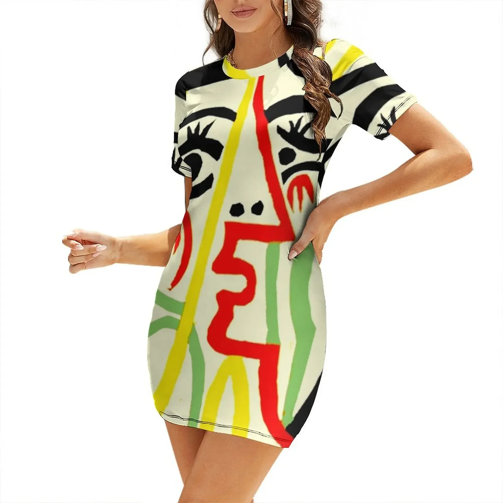 TETE DE FEMME : Fantasy Abstract Painting Print Short-Sleeved Dress dress party night dress korean style
TETE DE FEMME : Fantasy Abstract Painting Print Short-Sleeved Dress dress party night dress korean style