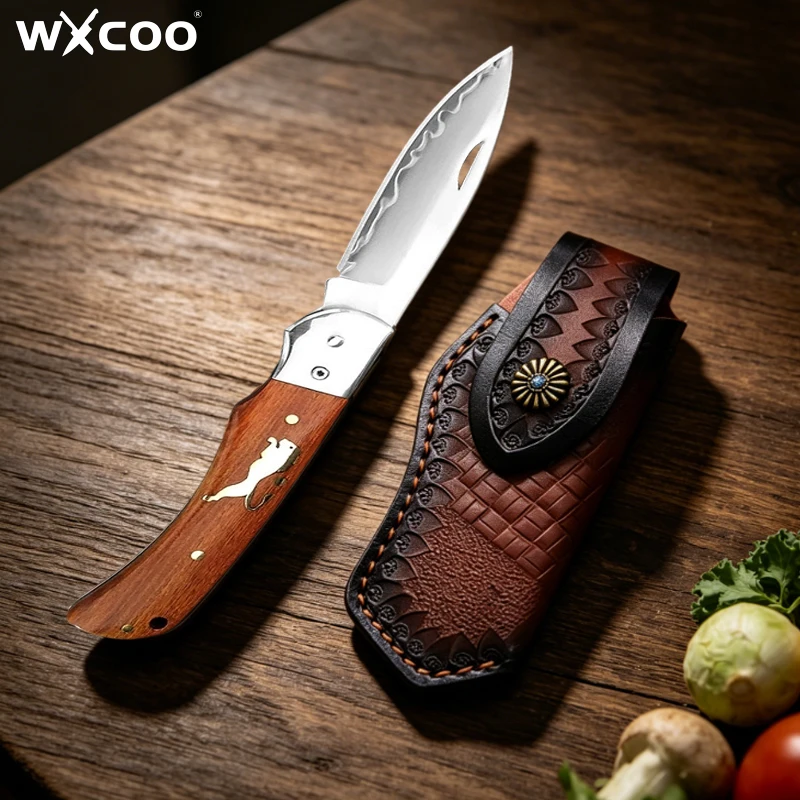 WXCOO Stainless Steel Folding Knife for Kitchen Household Fruit Paring Convenient Knife with Non-slip Wooden Handle Pocket Knife
WXCOO Stainless Steel Folding Knife for Kitchen Household Fruit Paring Convenient Knife with Non-slip Wooden Handle Pocket Knife