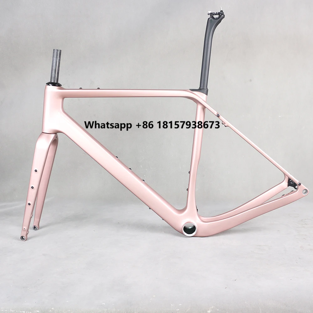 Carbon Frame Disc Brake Gravel Bike Full Hidden Cable Bicycle Part Carbon Fiber T1000 T47 Max Tire 700X50C Rose Gold GR048
Carbon Frame Disc Brake Gravel Bike Full Hidden Cable Bicycle Part Carbon Fiber T1000 T47 Max Tire 700X50C Rose Gold GR048