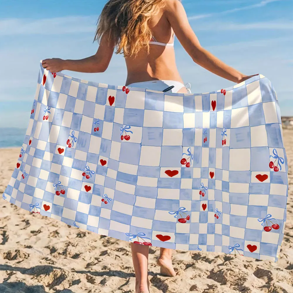 Cherry Checkerboard Beach Towel Cartoon Quick Dry Microfiber Bath Towel for Swimming Surfing Camping Unisex Holiday
Cherry Checkerboard Beach Towel Cartoon Quick Dry Microfiber Bath Towel for Swimming Surfing Camping Unisex Holiday