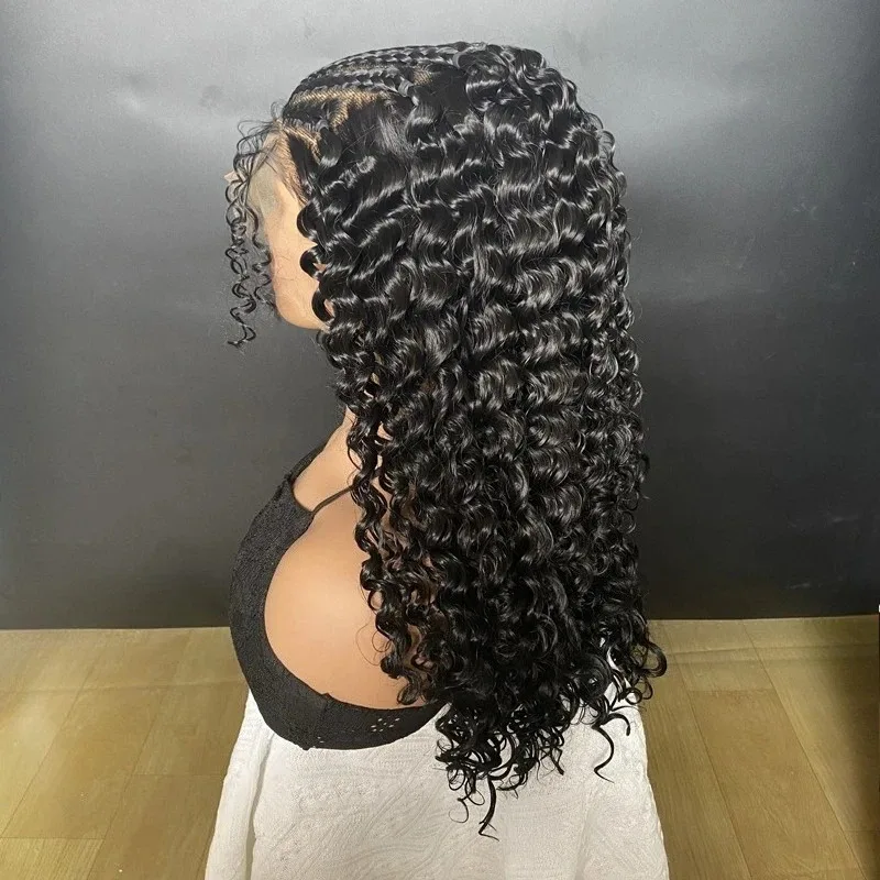 25COS13x6 Lace Braided Synthetic Wig Deep Wave Transparent Lace Frontal With Baby Hair Kinky Curly For Black Women High Quality
25COS13x6 Lace Braided Synthetic Wig Deep Wave Transparent Lace Frontal With Baby Hair Kinky Curly For Black Women High Quality