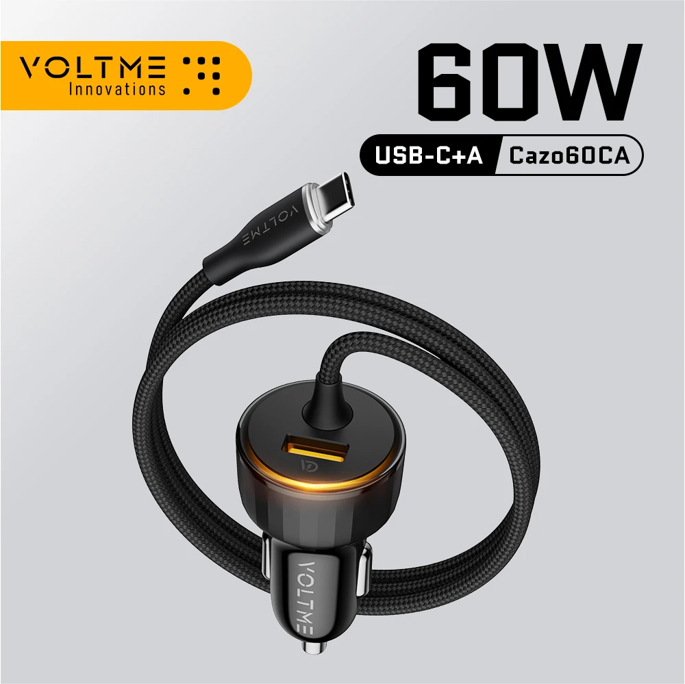 VOLTME 60W Fast Car Charger USB Charge Type-C PD QC FCP AFC Fast Charging With Cable For Tablet iPhone 16 Samsung Huawei Xiaomi
VOLTME 60W Fast Car Charger USB Charge Type-C PD QC FCP AFC Fast Charging With Cable For Tablet iPhone 16 Samsung Huawei Xiaomi