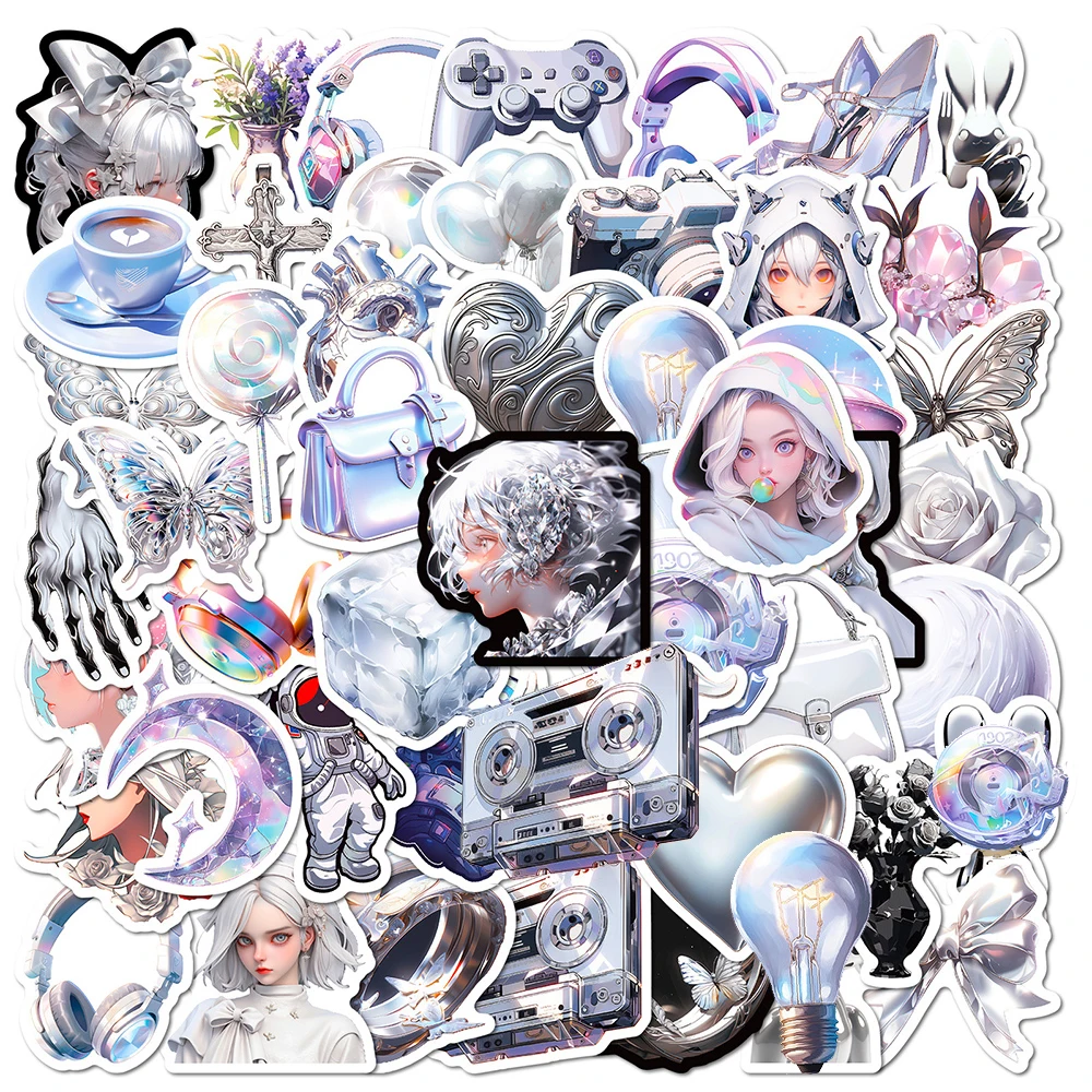 10/30/50Pcs Cool Ins Style Laser Silver Graffiti Stickers Aesthetic Art Cartoon Decal DIY Decoration for Phone Guitar Fridge Car
10/30/50Pcs Cool Ins Style Laser Silver Graffiti Stickers Aesthetic Art Cartoon Decal DIY Decoration for Phone Guitar Fridge Car