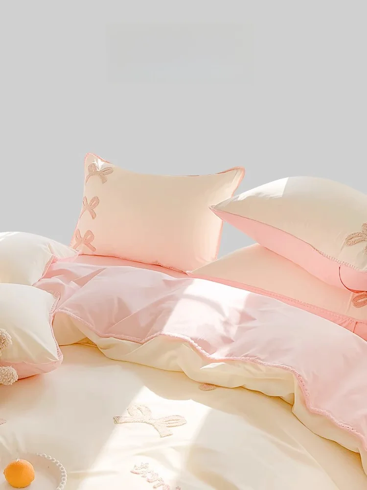 Princess Pink Cotton Bedding Set Towel Embroidery Four Piece Suite Pure Cotton Bed Sheet Linen Home Textile
Princess Pink Cotton Bedding Set Towel Embroidery Four Piece Suite Pure Cotton Bed Sheet Linen Home Textile