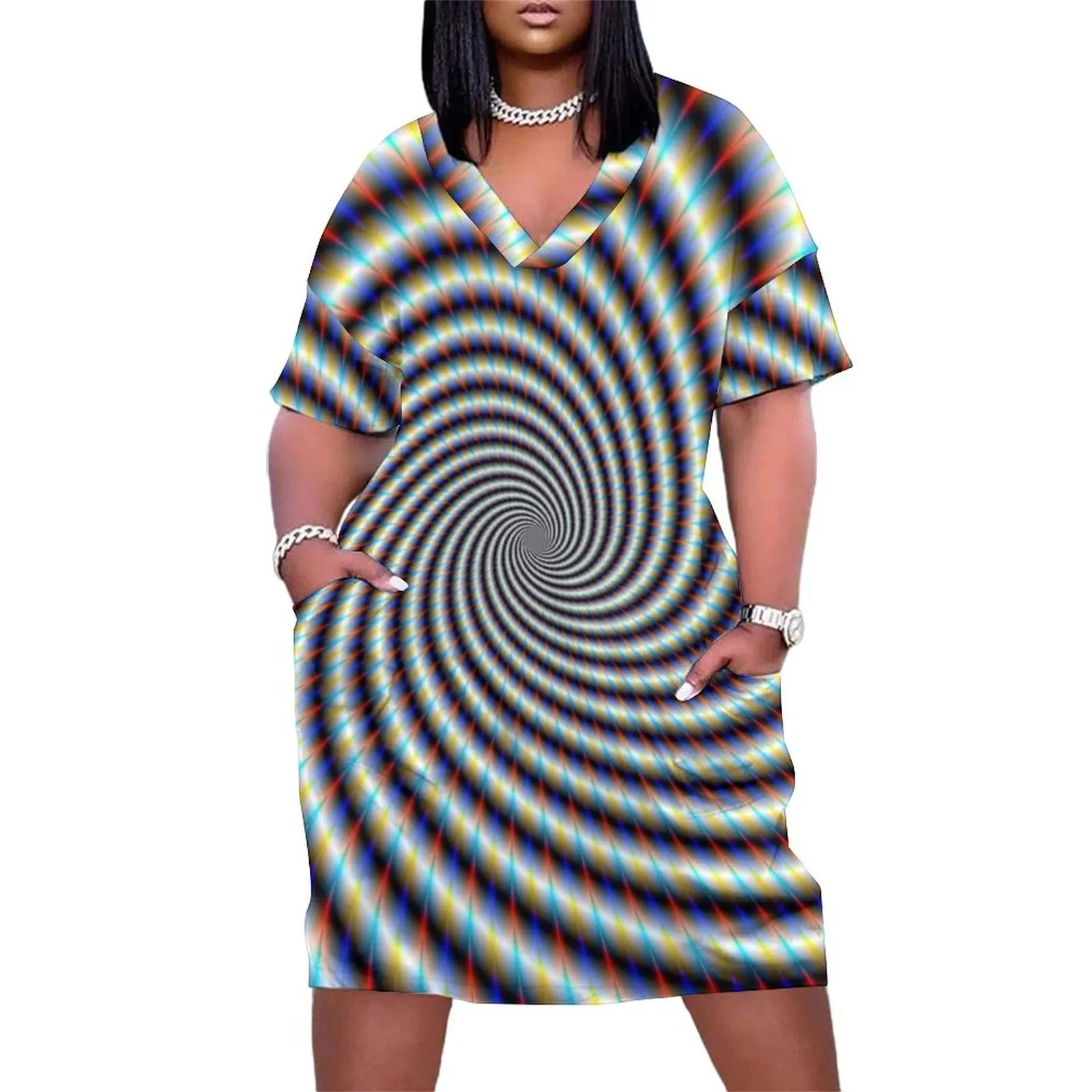 Psychedelic Swirl in Blue Red and Gold Loose Pocket Dress Cocktail of dresses elegant women's dresses for wedding clothes
Psychedelic Swirl in Blue Red and Gold Loose Pocket Dress Cocktail of dresses elegant women's dresses for wedding clothes