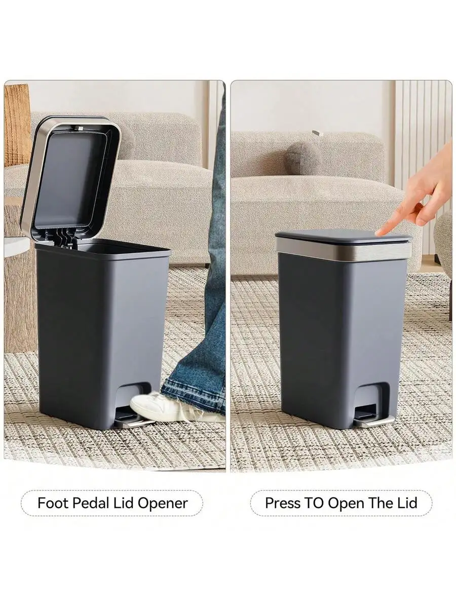 10L Slim Trash Can With Lid Soft Close Foot Pedal And Press Top Modern Waste Basket For Bathroom Office Bedroom
10L Slim Trash Can With Lid Soft Close Foot Pedal And Press Top Modern Waste Basket For Bathroom Office Bedroom