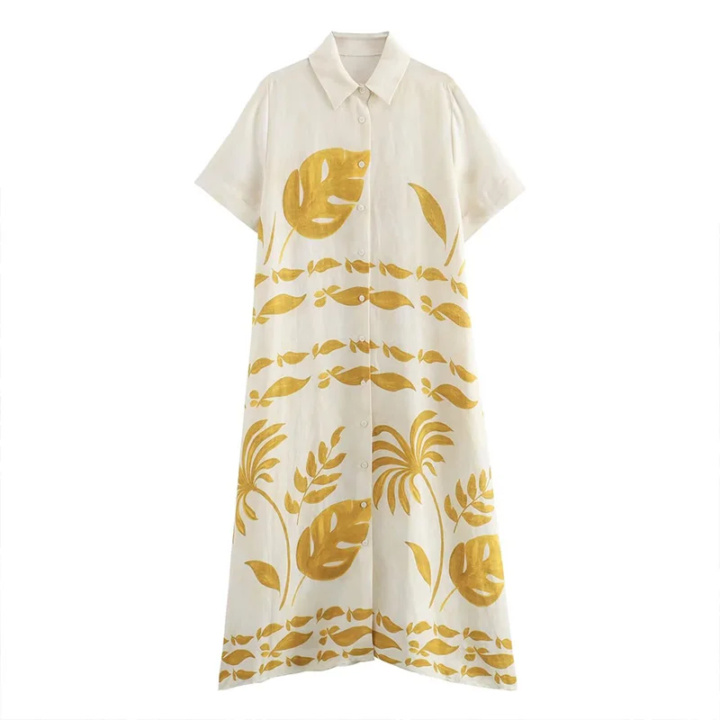 Summer Elegant Women's Dresses 2024 New Casual Fashion Classic Single Breasted Short Sleeve Long Loose Shirt Style Dresses
Summer Elegant Women's Dresses 2024 New Casual Fashion Classic Single Breasted Short Sleeve Long Loose Shirt Style Dresses