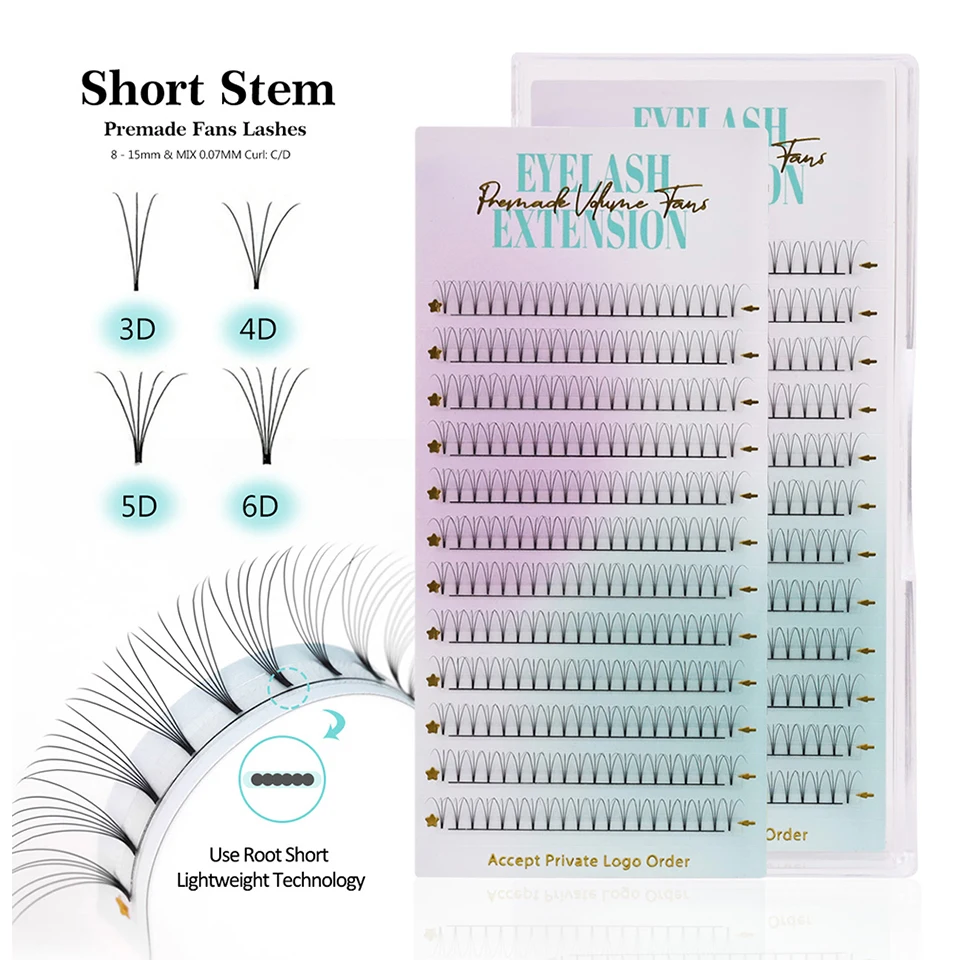 Lashprofessor Premade Fans Short Stem Eyelash Extension 3D 4D 5D 6D Sharp Narrow Midium Stem Pre fanned Volume Fan Makeup Cilios
Lashprofessor Premade Fans Short Stem Eyelash Extension 3D 4D 5D 6D Sharp Narrow Midium Stem Pre fanned Volume Fan Makeup Cilios