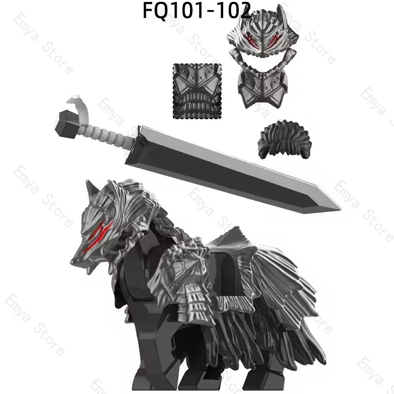 Popular Japanese Anime Characters Berserk Guts FQ101 FQ102 Horse mini Model figures Blocks cartoon MOC Bricks Set Gifts Toys
Popular Japanese Anime Characters Berserk Guts FQ101 FQ102 Horse mini Model figures Blocks cartoon MOC Bricks Set Gifts Toys