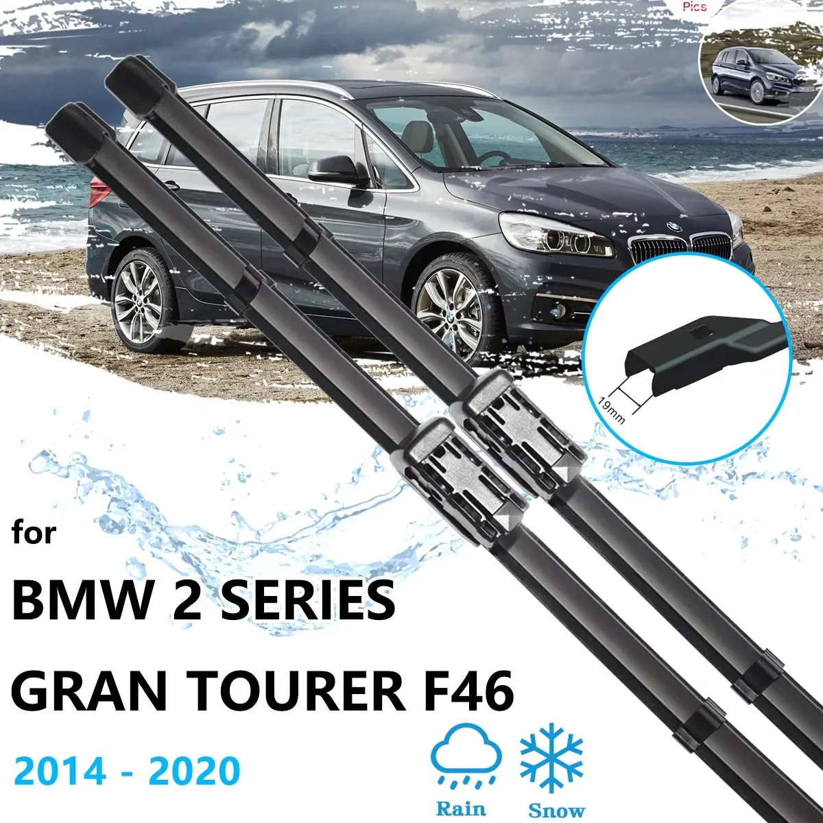 For BMW 2 Series Gran Tourer F46 216i 2014~2020 Front Rear Wiper Blades Set Brushes Car Windows Windshield Windscreen Cleaning
For BMW 2 Series Gran Tourer F46 216i 2014~2020 Front Rear Wiper Blades Set Brushes Car Windows Windshield Windscreen Cleaning