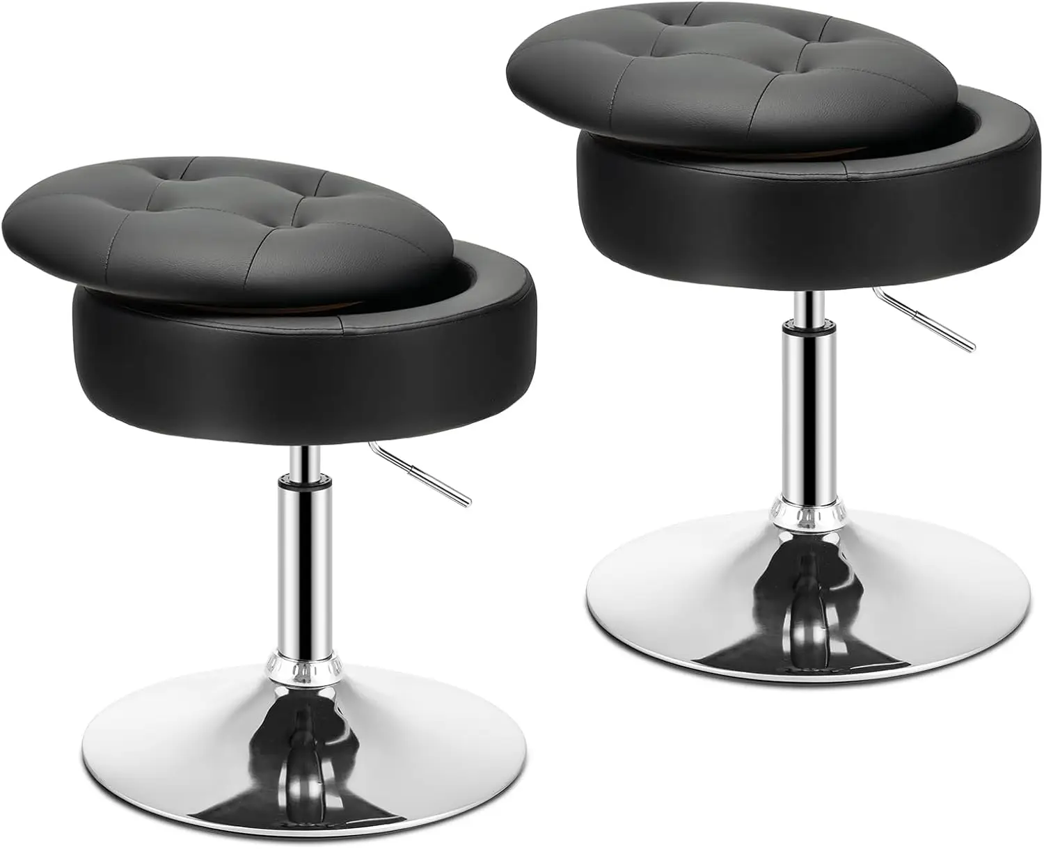 Adjustable Swivel Vanity Stool Set Of 2, 360° Swivel 20""-26"" Height Adjustable Tufted Round Pu Leather Ottoman With Storage,
Adjustable Swivel Vanity Stool Set Of 2, 360° Swivel 20""-26"" Height Adjustable Tufted Round Pu Leather Ottoman With Storage,