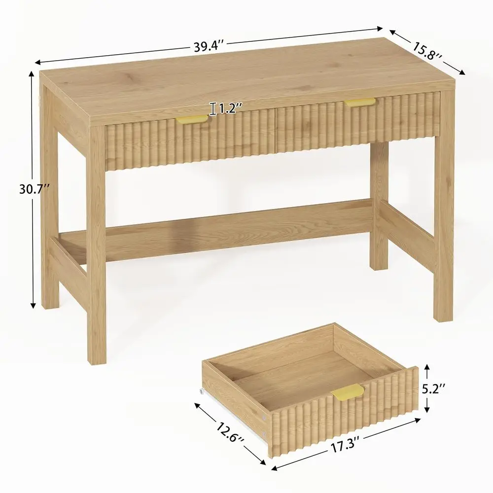Computer Desk with 2 Drawers, 39 Inch Small Computer Desk with Storage, Compact Writing Study Desk for Small Spaces
Computer Desk with 2 Drawers, 39 Inch Small Computer Desk with Storage, Compact Writing Study Desk for Small Spaces