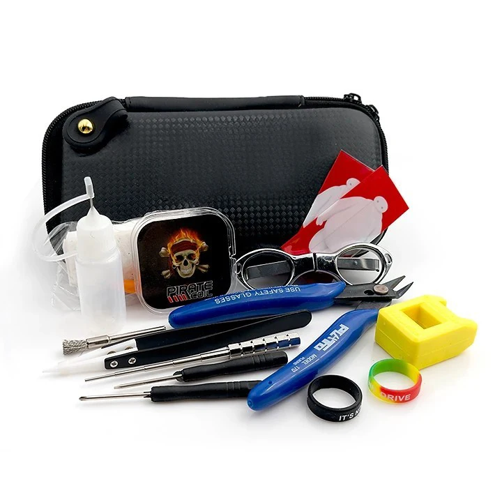 Pirate V3 DIY Tool Kit 14 In 1 Coil Jig Tweezers Pliers Repair Tool Kits Brushes Bottle Cotton Accessories Storage X6 Bag
Pirate V3 DIY Tool Kit 14 In 1 Coil Jig Tweezers Pliers Repair Tool Kits Brushes Bottle Cotton Accessories Storage X6 Bag