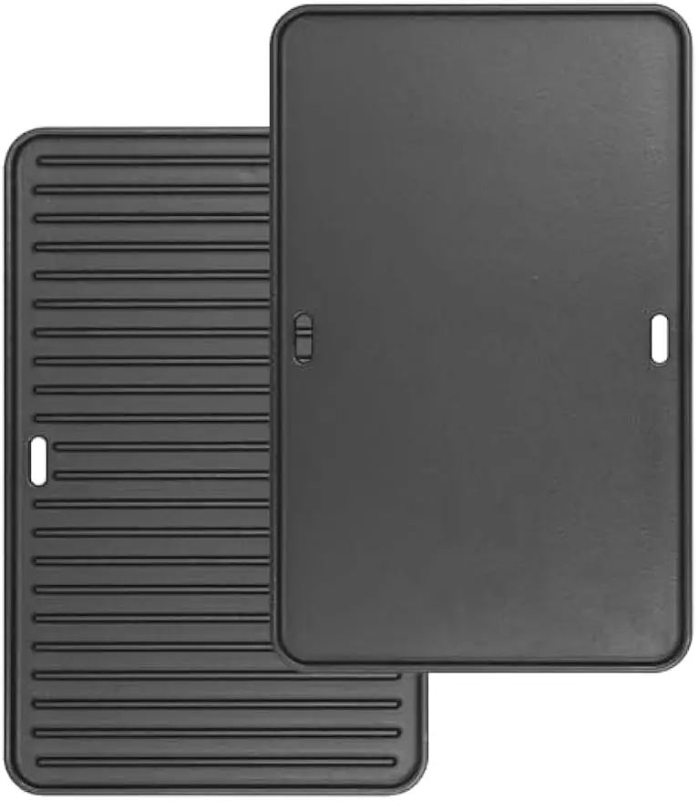 Двусторонняя чугунная сковорода 16x10 дюймов для портативных грилей, внутренней плиты и барбекю для кемпинга на открытом воздухе
Двусторонняя чугунная сковорода 16x10 дюймов для портативных грилей, внутренней плиты и барбекю для кемпинга на открытом воздухе