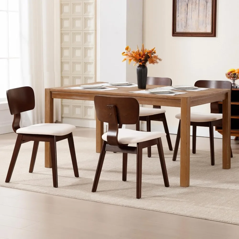 Mid Century Modern Dining Chairs Set of 4, White Chenille Fabric Dining Chair with Walnut Wood Legs, Curved Backrest Kitchen Ch
Mid Century Modern Dining Chairs Set of 4, White Chenille Fabric Dining Chair with Walnut Wood Legs, Curved Backrest Kitchen Ch