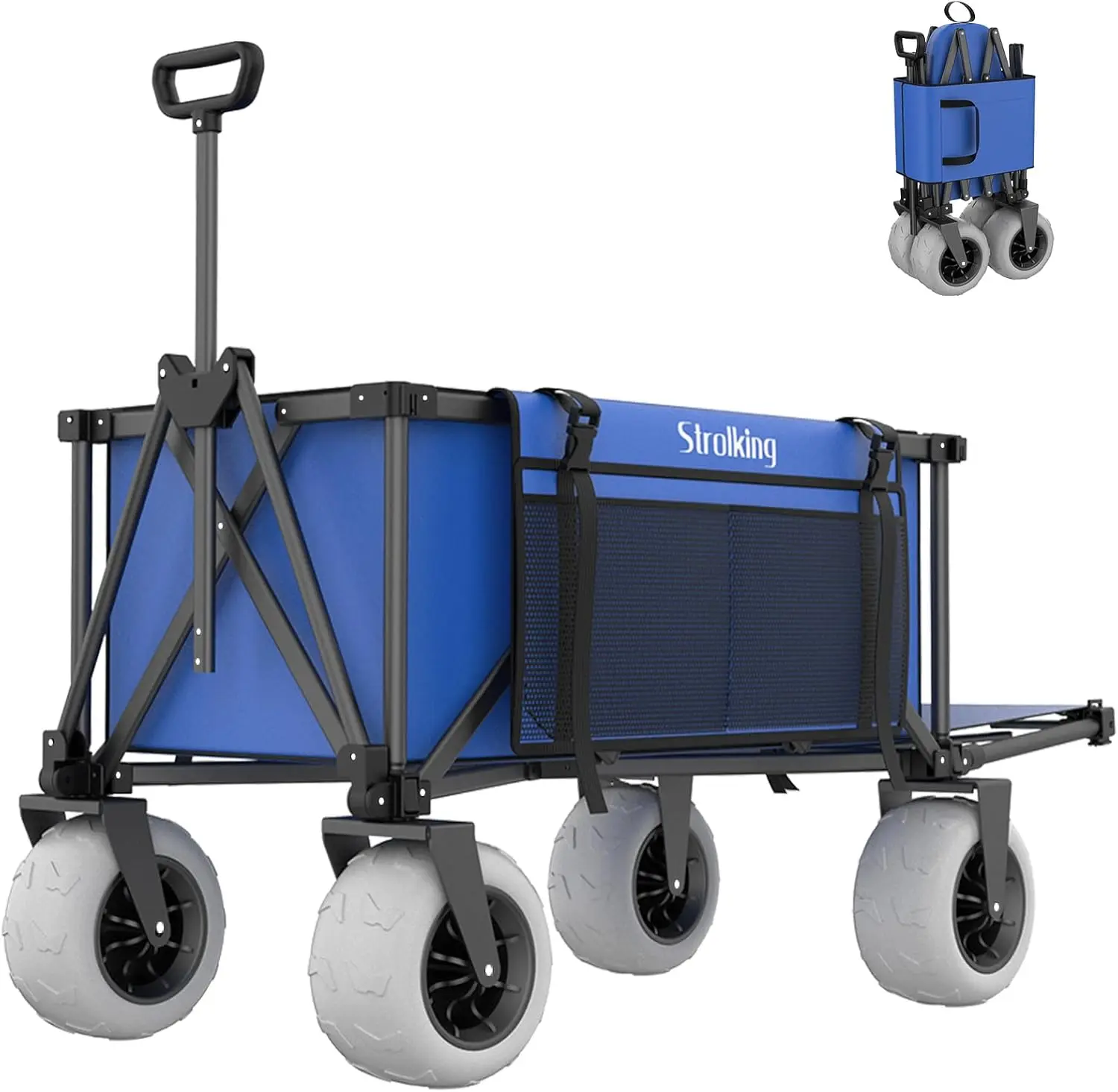 51" Foldable Beach Cart with 9" Sand Wheels, 260L Capacity, Heavy Duty Wagon for Camping Fishing Sports
51" Foldable Beach Cart with 9" Sand Wheels, 260L Capacity, Heavy Duty Wagon for Camping Fishing Sports