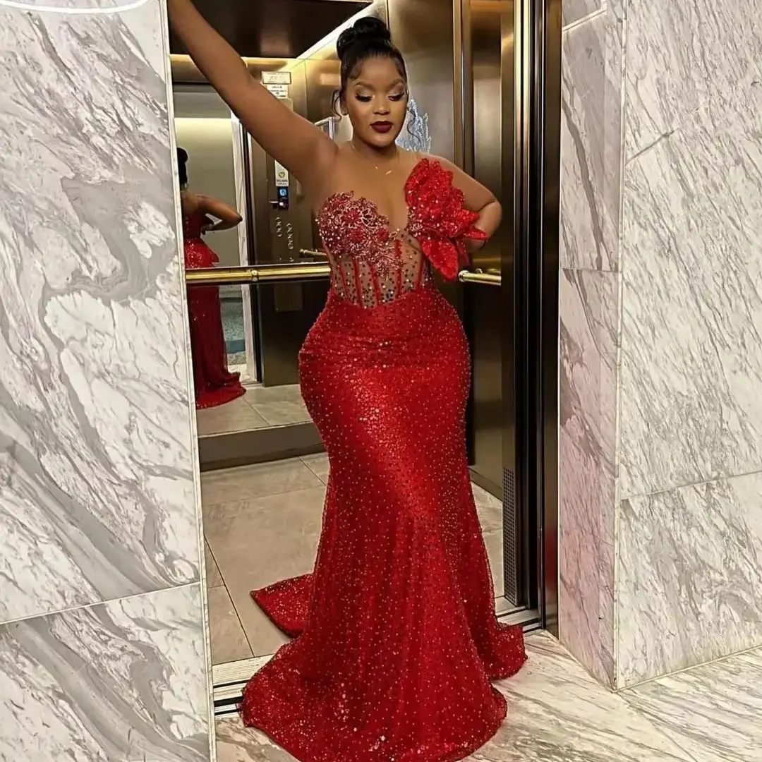 Sparkly Beading Sequins Lace Plus Size African Red Evening Dresses Aso Ebi Style Formal Dress Ruffled Flower African Party Gowns
Sparkly Beading Sequins Lace Plus Size African Red Evening Dresses Aso Ebi Style Formal Dress Ruffled Flower African Party Gowns