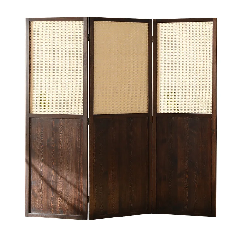 New Chinese rattan screen partition Zen antique movable entrance living room shade simple solid wood folding screen B & B
New Chinese rattan screen partition Zen antique movable entrance living room shade simple solid wood folding screen B & B