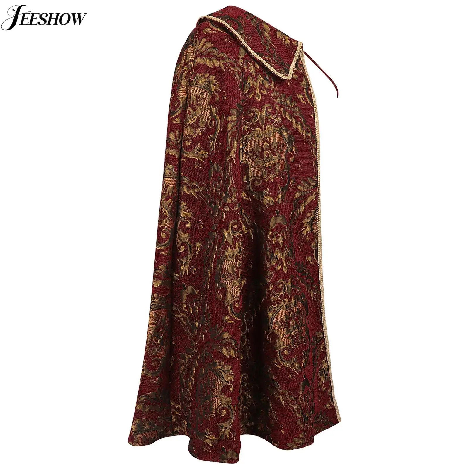 Mens Medieval Renaissance Jacquard Cloak Vintage Retro Pattern One Shoulder Lapel Cape Warrior Knight Role Play Fancy Dress Up
Mens Medieval Renaissance Jacquard Cloak Vintage Retro Pattern One Shoulder Lapel Cape Warrior Knight Role Play Fancy Dress Up