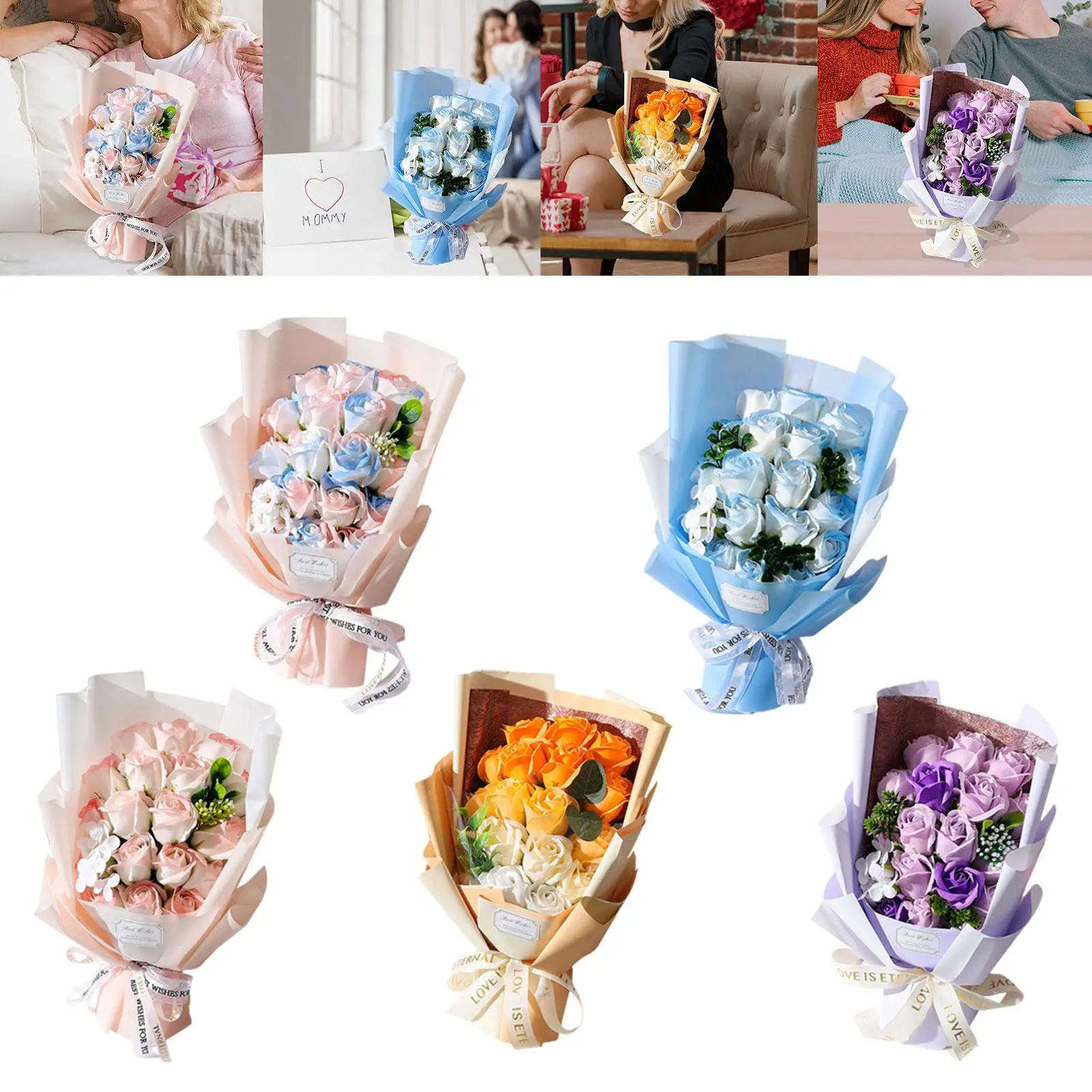 Artificial Rose Bouquet Soap Flower Petals Gift Decor Forever Floral for Birthday Mom Family Friends Christmas
Artificial Rose Bouquet Soap Flower Petals Gift Decor Forever Floral for Birthday Mom Family Friends Christmas